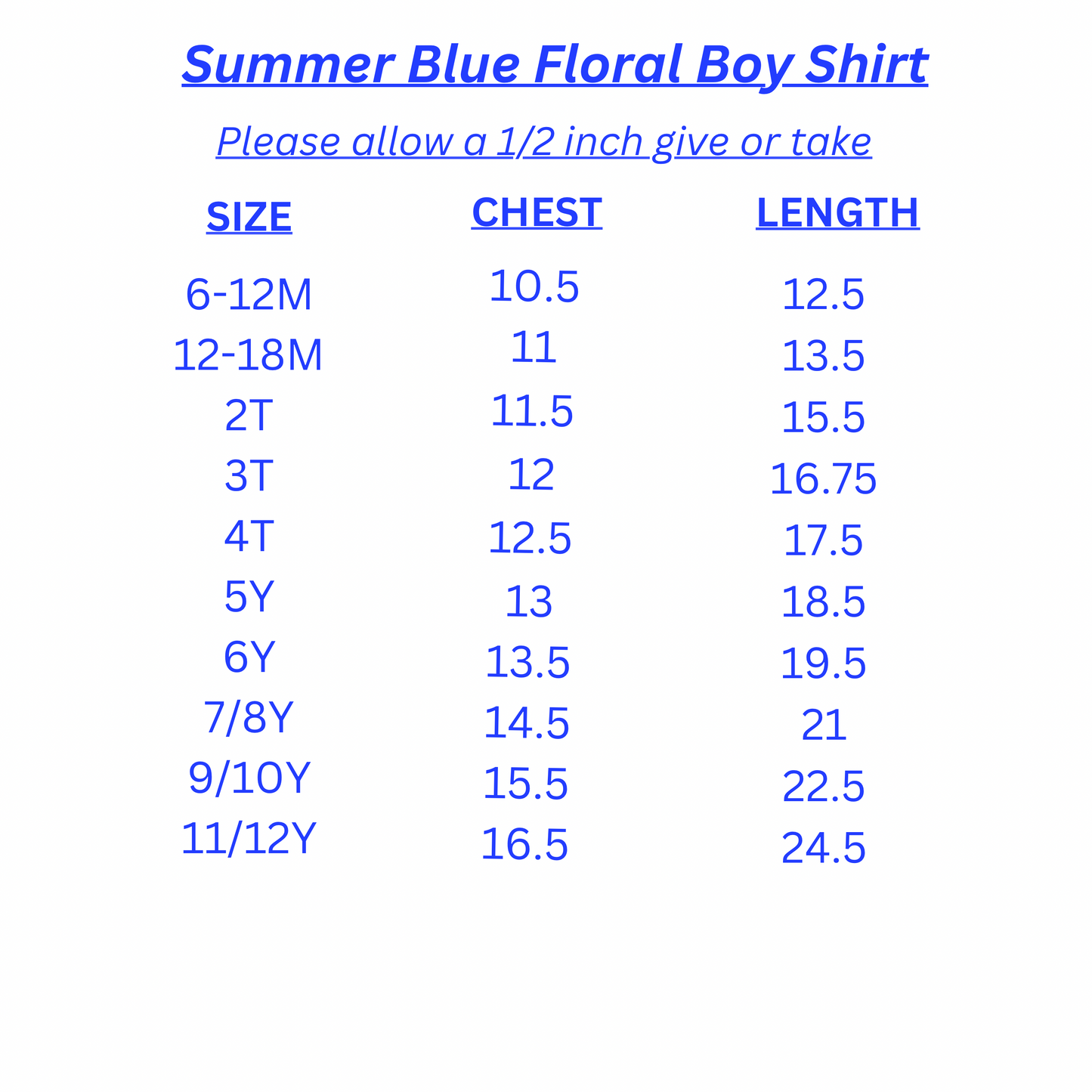 Summer Blue Floral Boy Shirt