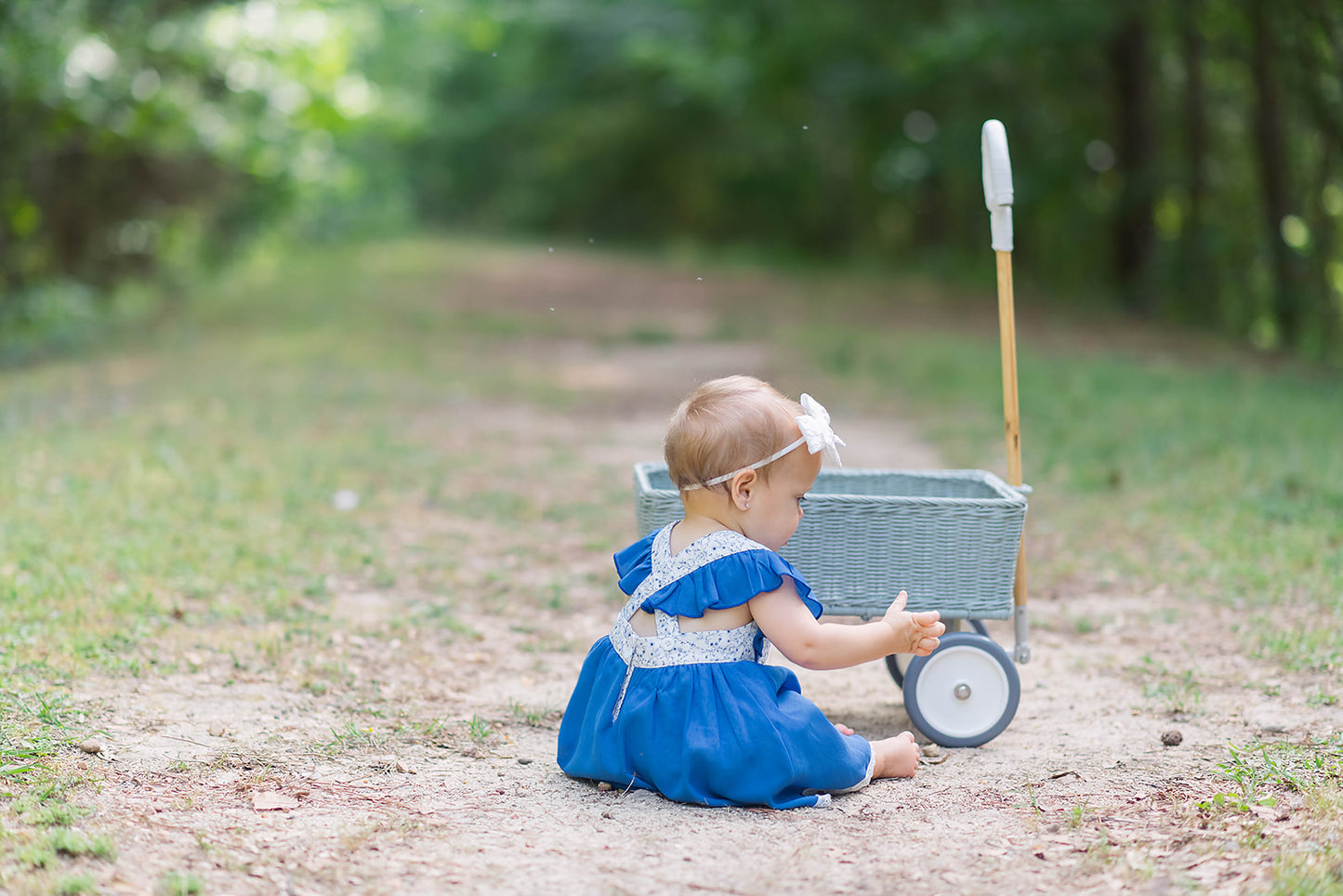 Summer Blue Floral Romper