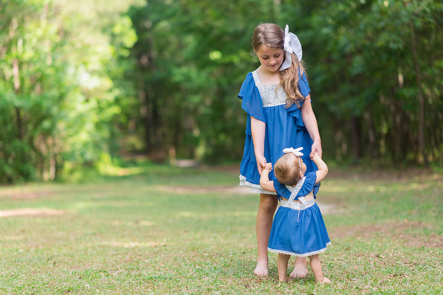 Summer Blue Floral Romper
