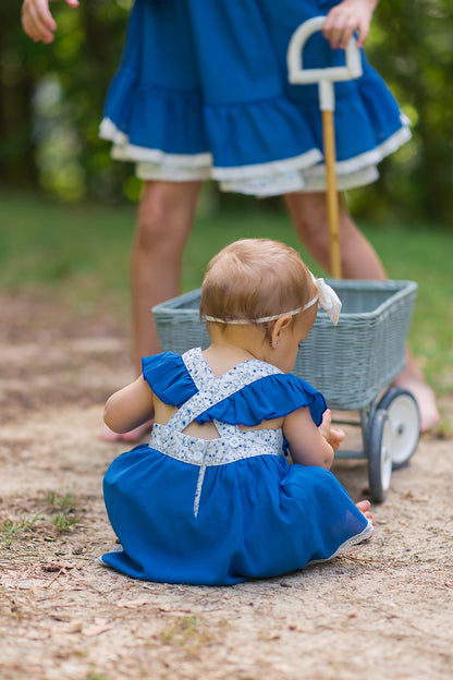 Summer Blue Floral Romper