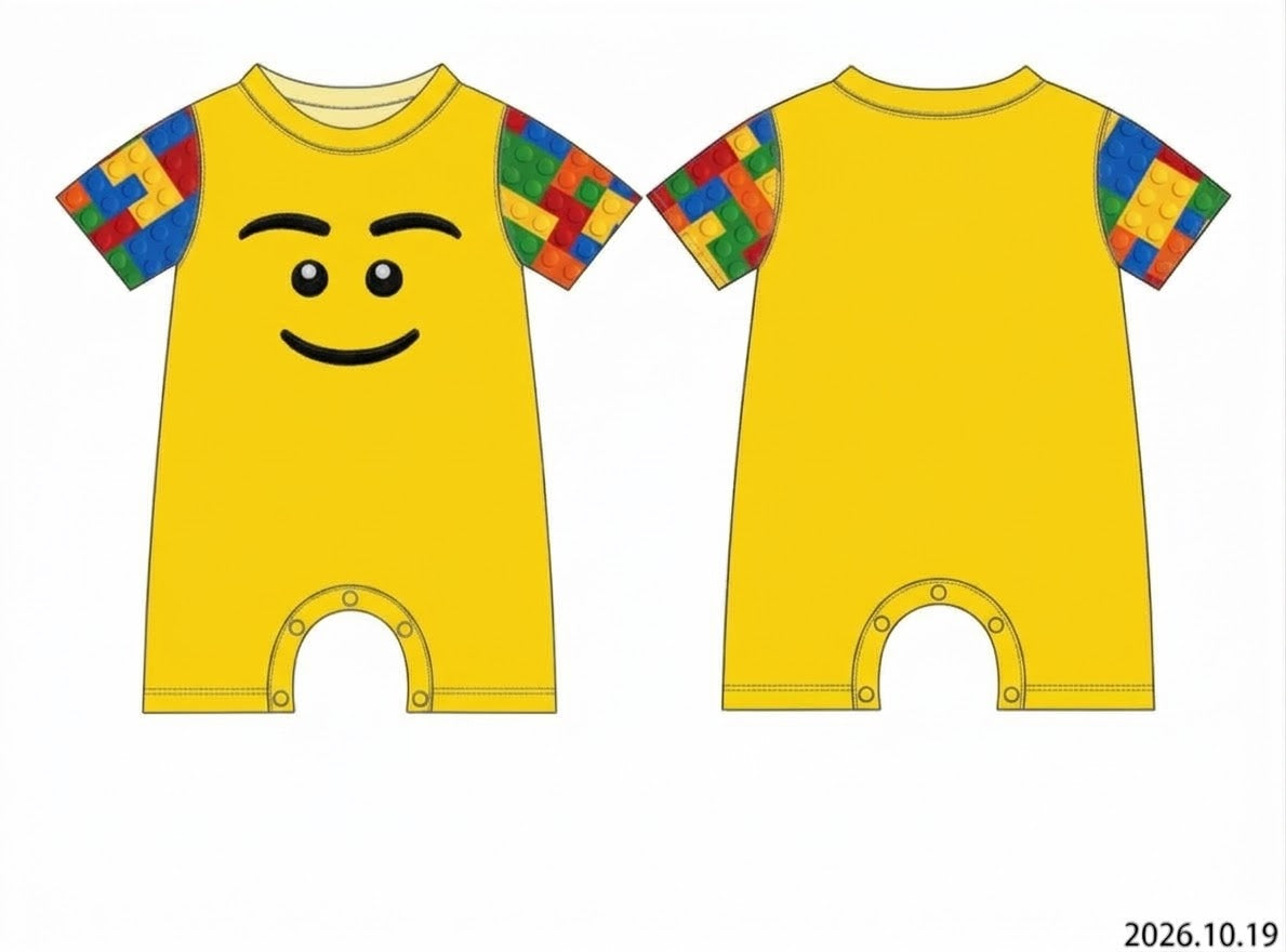 Brick by Brick Boy Athletic Romper