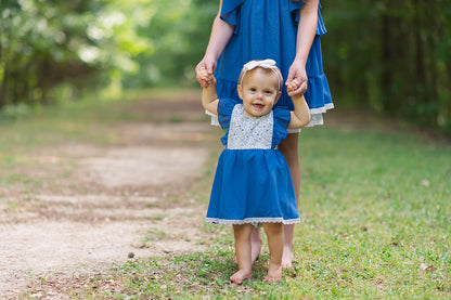 Summer Blue Floral Romper