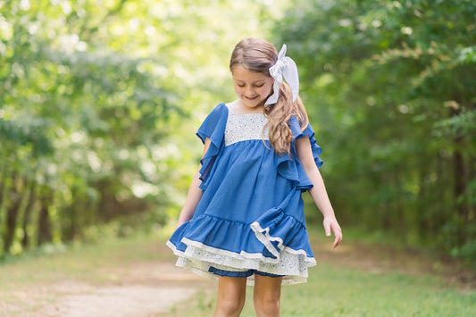 Summer Blue Floral 2 Piece  Set