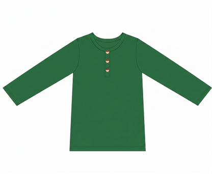 Boy's Green Henley Shirt
