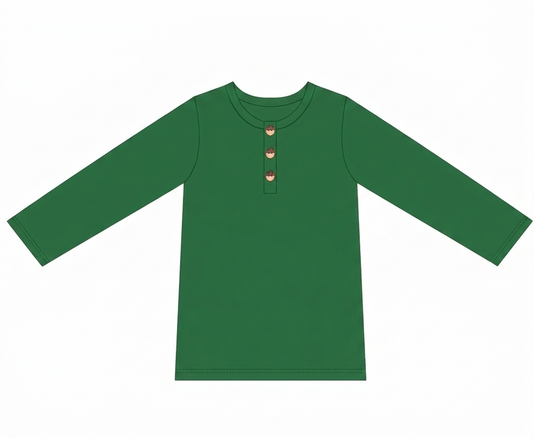 Boy's Green Henley Shirt